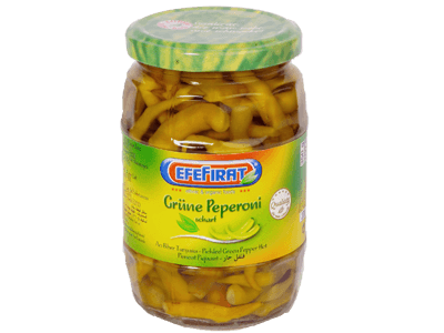 Eingelegte grüne Peperoni (scharf)